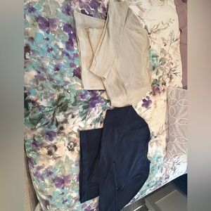 XS Long Sleeve navy and XS long sleeve beige Ribbed top!